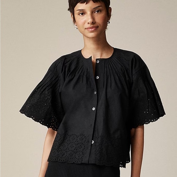 J crew Jolie top in eyelet cotton poplin - Picture 1 of 5